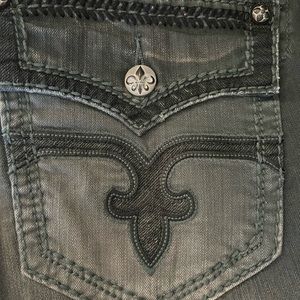 ROCK REVIVAL MENS SIZE 44 GRAY DENIM PANTS